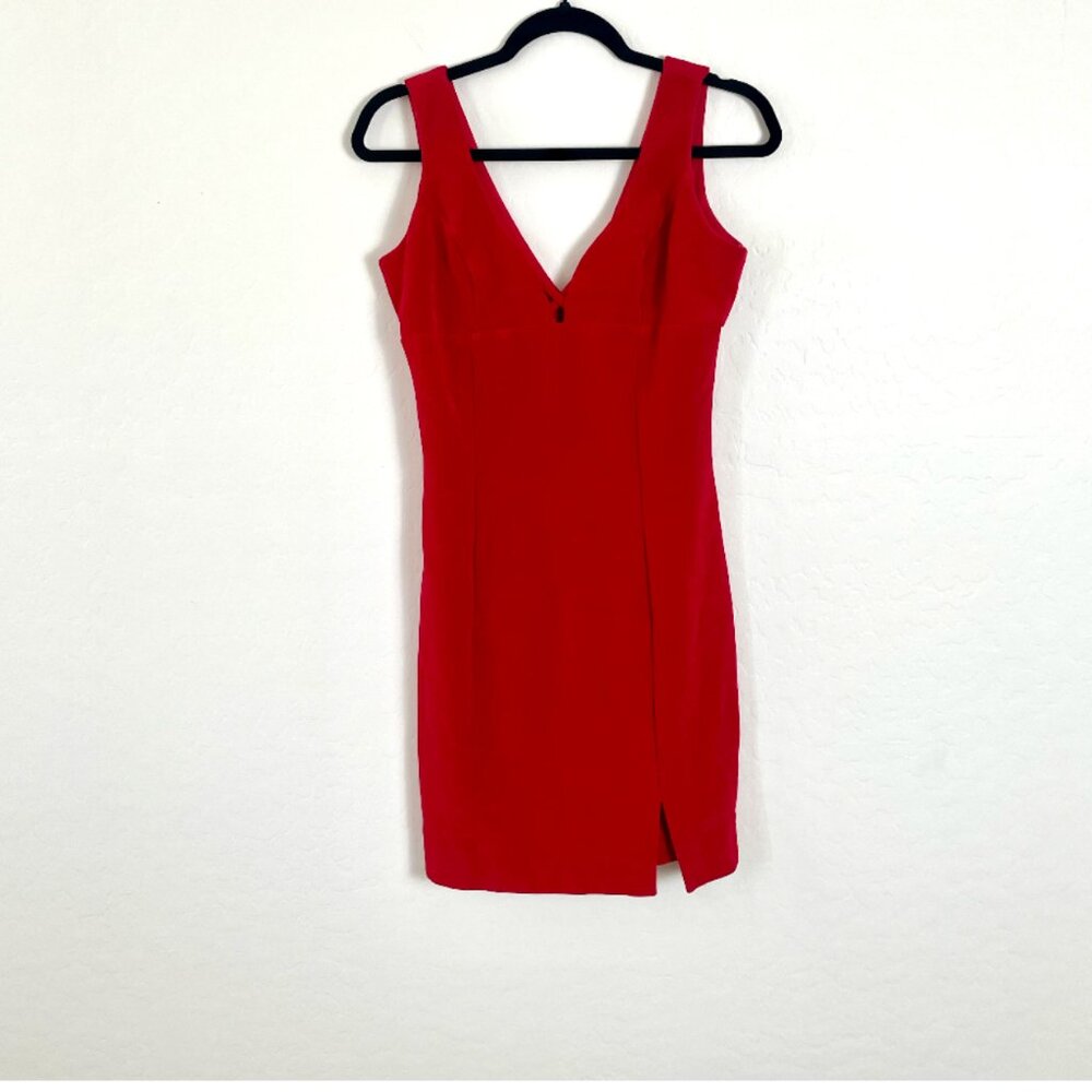 ⭐️ Bodycon Vintage Sexy Chic Glam Classy Party V Cutout Slit Mini Girly Dress